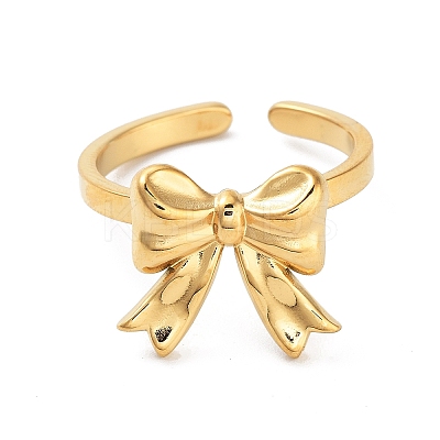 304 Stainless Steel Open Cuff Rings for Women RJEW-Z044-02G-01-1