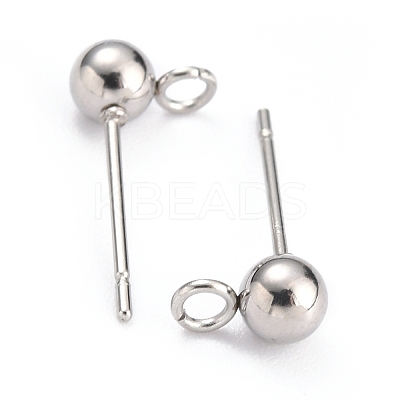 Non-Tarnish 304 Stainless Steel Ball Post Stud Earring Findings LS-X-STAS-Z035-02P-F-1