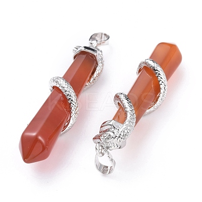 Natural Carnelian/Red Agate Big Pointed Pendants G-F696-B07-1