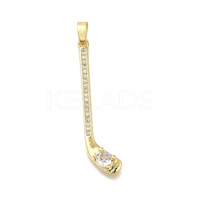 Brass Micro Pave Cubic Zirconia Pendants KK-V002-12G-1