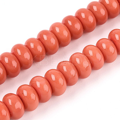 Opaque Solid Color Glass Beads Strands GLAA-ZX008-8mm-18E-1