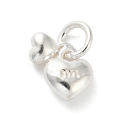 925 Sterling Silver Double Heart Charms FIND-Z069-03S-1