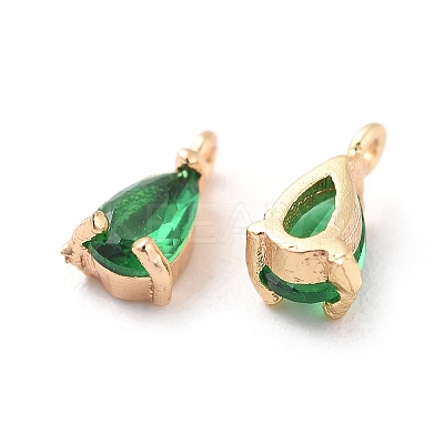 Brass Cubic Zirconia Charms X-KK-T038-367G-02-1