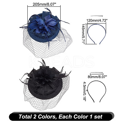 2 Sets 2 Colors  Mesh Veil Hair Bands MRMJ-GA0001-24-1