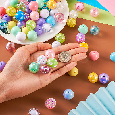 82Pcs 32 Style Mixed Style Acrylic Beads MACR-TA0001-23-1