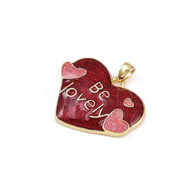 Brass Enamel Pendants KK-D424-31A-G-1