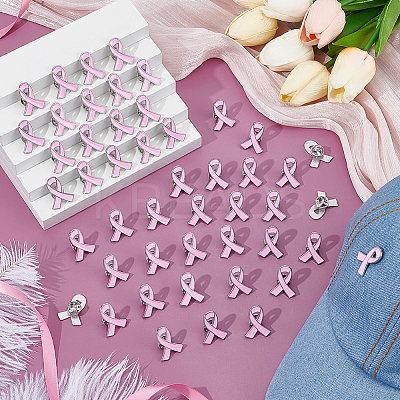 200Pcs Awareness Ribbon Zinc Alloy Enamel Pins for Clothes JEWB-DR0001-09-1