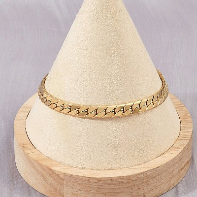 304 Stainless Steel Curb Chain Bracelets for Women BJEW-Z143-15G-1