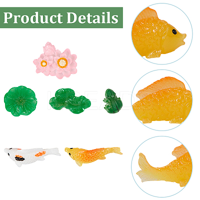 36Pcs 6 Styles Resin Display Decorations DJEW-CN0001-52-1