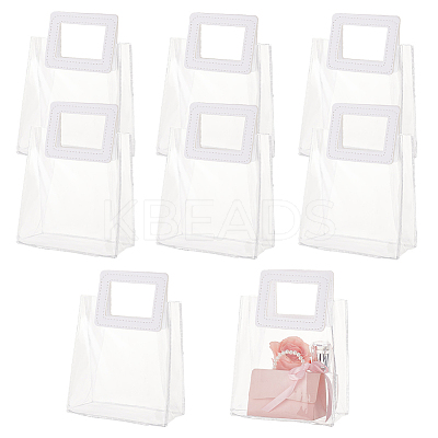 Valentine's Day Rectangle Transparent PVC Storage Bags with Handle ABAG-WH0046-05A-1