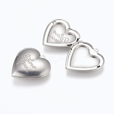 Tarnish Resistant 316 Stainless Steel Locket Pendants X-STAS-G146-17P-1