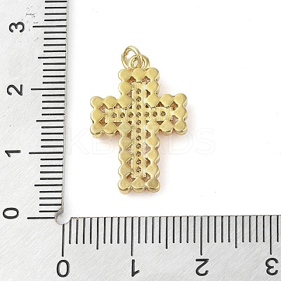 Brass Micro Pave Clear Cubic Zirconia Pendants KK-Q813-08D-G-1