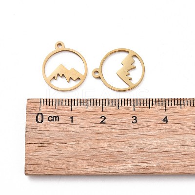 201 Stainless Steel Laser Cut Pendants X-STAS-S105-T901-2G-1