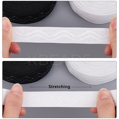 10 Yards 2 Colors Non-slip Transparent Silicone Polyester Elastic Band OCOR-GF0004-15A-1