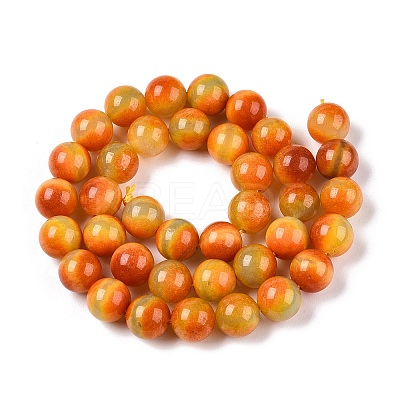 Dyed Natural White Jade Beads Strands G-T138-10mm-210-25-1