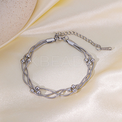 304 Stainless Steel Snake Chain Bracelets for Women FS-WG400CC-04-1