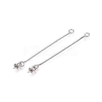 Anti-Tarnish Rhodium Plated 925 Sterling Silver Tassel Pendants STER-N016-05P-1