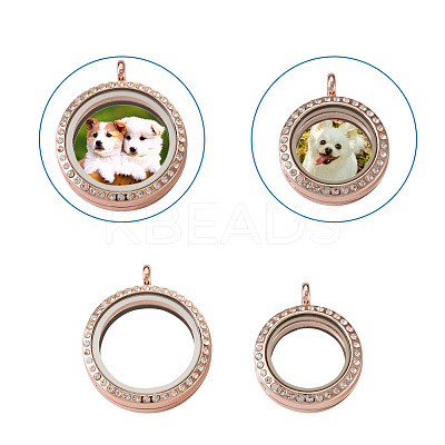 4Pcs 2 Style Alloy Glass Crystal Rhinestone Pendants PALLOY-TA0002-36D-1