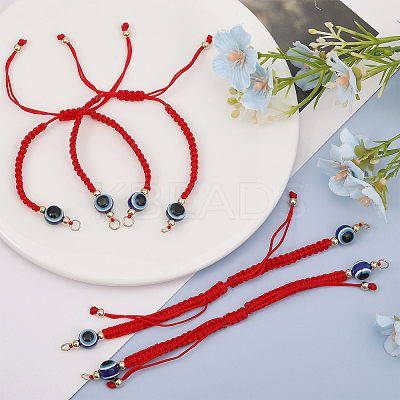 10Pcs Adjustable Braided Nylon Thread Link Bracelet Making AJEW-CA0003-89-1