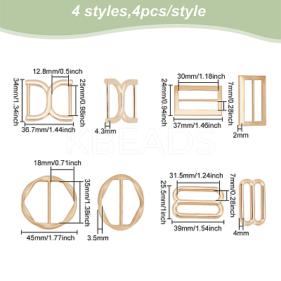 16Pcs 4 Style Zinc Alloy Bag Connector Anchor Buckles FIND-WR0008-40-1