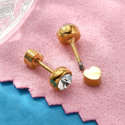 Ion Plating(IP) 304 Stainless Steel Stud Earrings EJEW-A118-14G-02-1