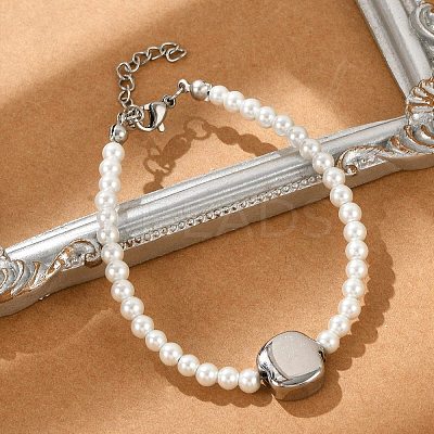 Plastic Imitation Pearl Beads Bracelets for Women BJEW-M056-11P-1