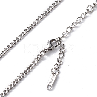Non-Tarnish 304 Stainless Steel Curb Chain Necklace for Men Women NJEW-K245-018E-1
