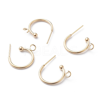 304 Stainless Steel Half Hoop Earrings STAS-Z028-B01-G-1