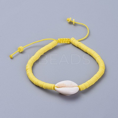 (Jewelry Parties Factory Sale)Handmade Polymer Clay Heishi Beads Braided Bracelets BJEW-JB04318-02-1