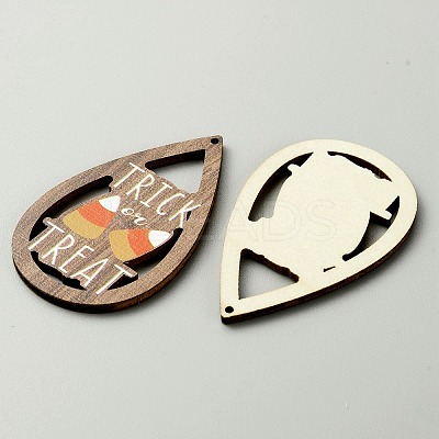 Halloween Theme Printed Wood Big Pendants X1-WOOD-TAC0015-09H-1