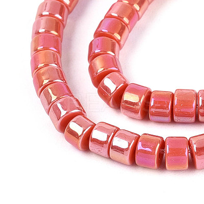 AB Color Plated Opaque Glass Beads Strands GLAA-T026-2x4mm-P18-1