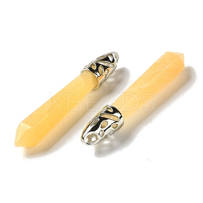 Natural Yellow Jade Pointed Big Pendants G-Z055-01P-19-1