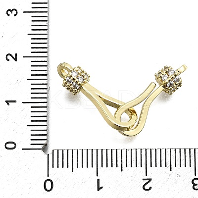 Brass Cubic Zirconia Hook and S-Hook Clasps LS-KK-Q048-05G-1