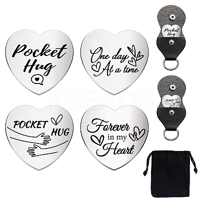 Heart Double-Sided Engraved Stainless Steel Commemorative Decision Maker Coin Set AJEW-GL0002-02D-1