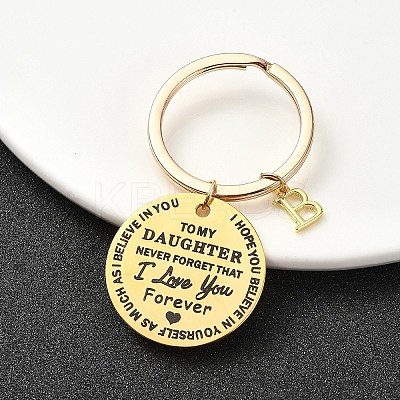 Valentine's Day Brass & 201 Stainless Steel Keychain KEYC-YW00097-02-1