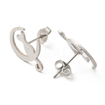 Tarnish Resistant 304 Stainless Steel Stud Earrings for Women LS-EJEW-F320-03P-1