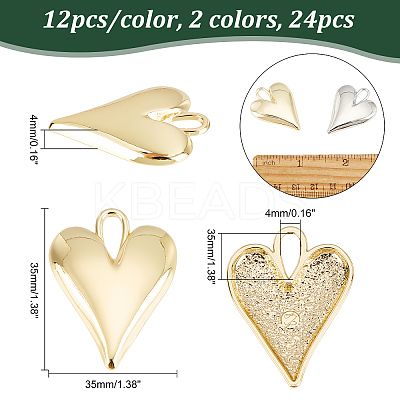 24Pcs 2 Colors Alloy Pendants FIND-CA0004-85-1