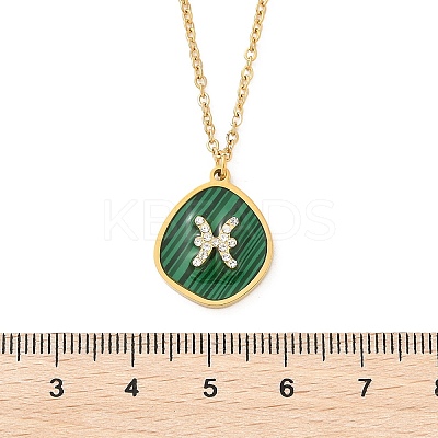 304 Stainless Steel Micro Pave Cubic Zirconia constellation Pendant Necklaces NJEW-R021-01G-12-1