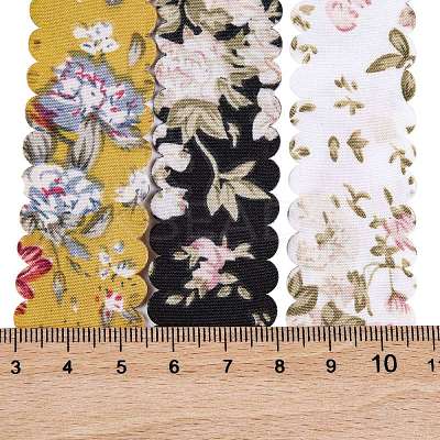 6 Yards 3 Colors Polyester Flower Printed Ribbon OCOR-A008-03A-1