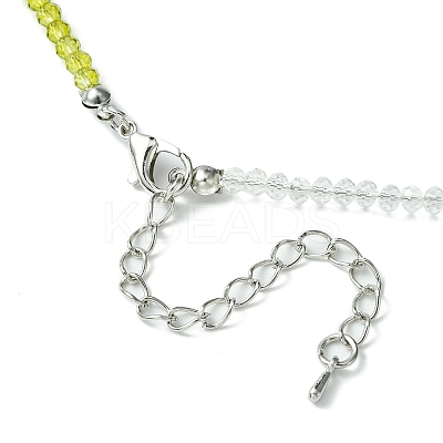 Faceted Rondelle Glass Beaded Necklace for Women NJEW-M208-01B-1