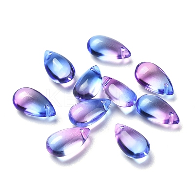 Transparent Glass Charms GLAA-O017-01H-1