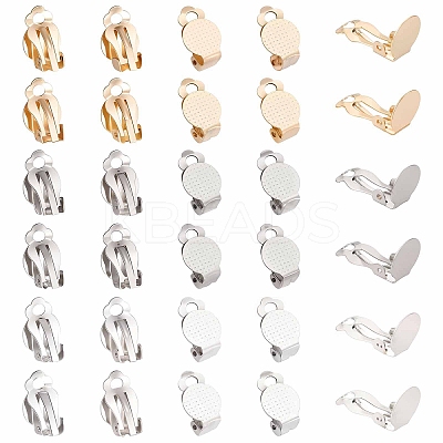 30Pcs 3 Colors 304 Stainless Steel Clip on Earring Pads STAS-SC0004-27-1