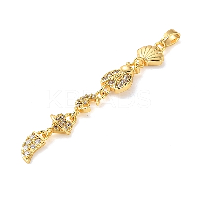 Brass Micro Pave Clear Cubic Zirconia Pendants LS-KK-D101-01A-G-1