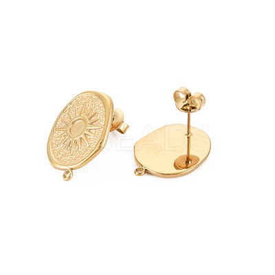 Ion Plating(IP) 304 Stainless Steel Stud Earring Findings STAS-N097-237LG-1