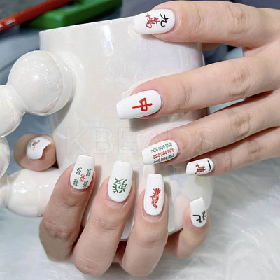 6 Sheets 6 Styles Mahjong Pattern Plastic Nail Art Stickers MRMJ-CA0001-59-1