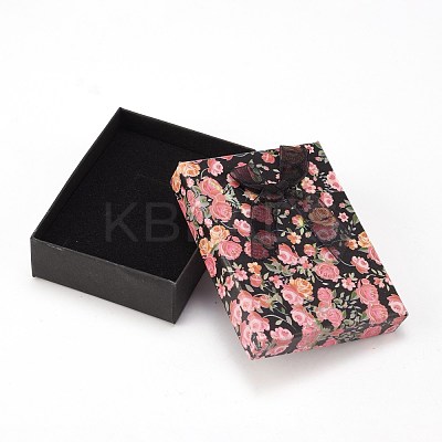 Flower Pattern Cardboard Jewelry Packaging Box CBOX-L007-007A-1