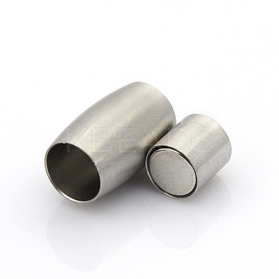 Tarnish Resistant 304 Stainless Steel Matte Surface Magnetic Clasps with Glue-in Ends STAS-O042-A-23-1