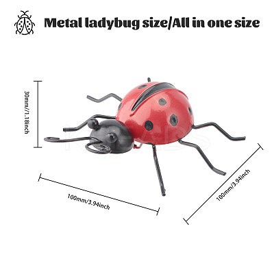 5Pcs 5 Styles Iron Ladybug Wall Decoration DJEW-GL0001-04-1