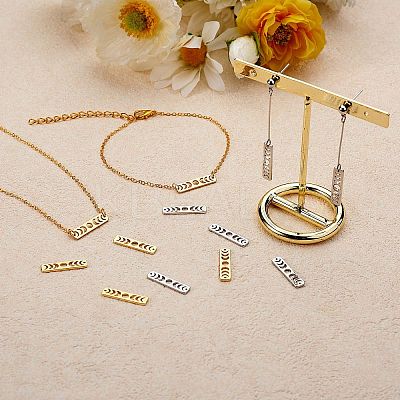 12Pcs 4 Style Brass Moon Phase Bar Links & Charms KK-SZ0005-45-1