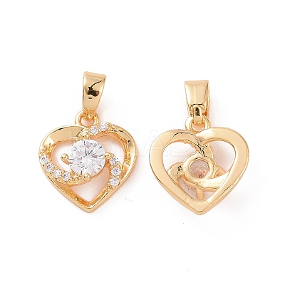 Real 18K Gold Plated Brass Micro Pave Cubic Zirconia Pendants KK-E068-VC449-1